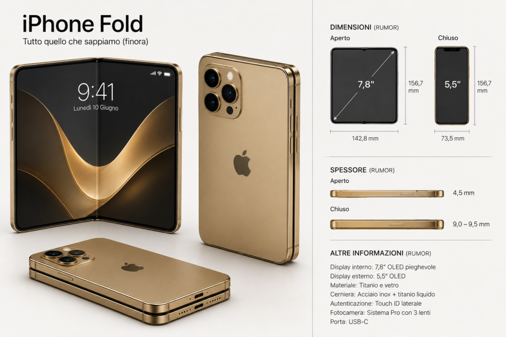 ipotetico apple iphone pieghevole